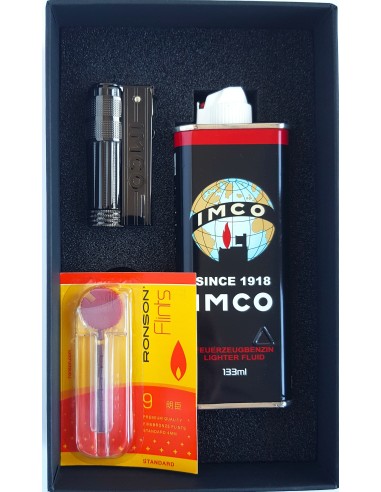 IMCO zestaw podarunkowy: benzyna + kamienie + zapalniczka Imco 6700 gunmetal